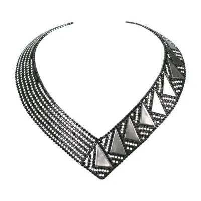 Pre-owned Roxanne Assoulin Deco Style Collar In Black