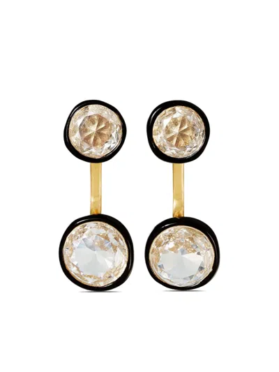 Roxanne Assoulin Diamond Girl Float Earrings In Black