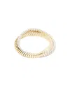 Roxanne Assoulin Double Cobra Bracelet In Shiny Gold & Bright Silver