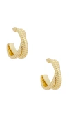 Roxanne Assoulin Double Cobra Hoop Earrings In Gold