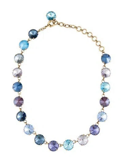 Pre-owned Roxanne Assoulin Drip Drop Ocean Collar Necklace, 48.5" In Blue