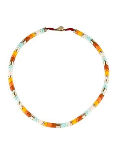 Pre-owned Roxanne Assoulin Enamel & Cord Bead Strand Necklace, 17"