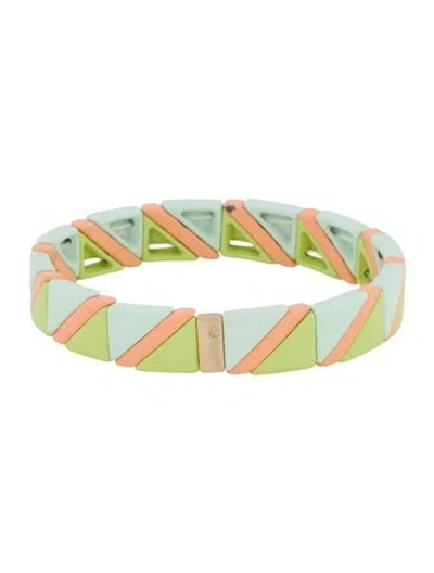 Pre-owned Roxanne Assoulin Enamel Bead Bracelet, 6.25" In Multi