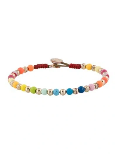 Pre-owned Roxanne Assoulin Enamel Bead Bracelet, 6.5" In Multi