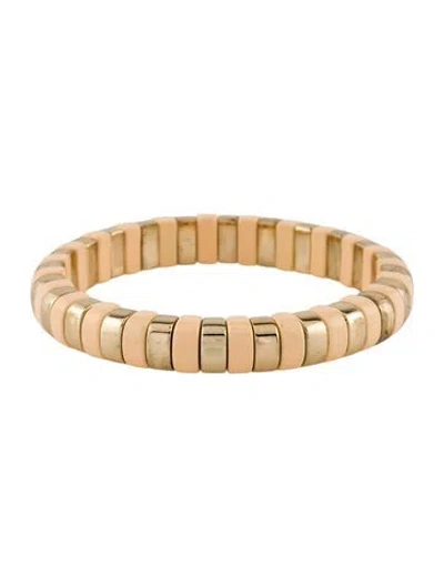 Pre-owned Roxanne Assoulin Enamel Bead Bracelet, 6.5" In Neutral