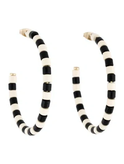 Pre-owned Roxanne Assoulin Enamel Bead Hoop Earrings In Multi