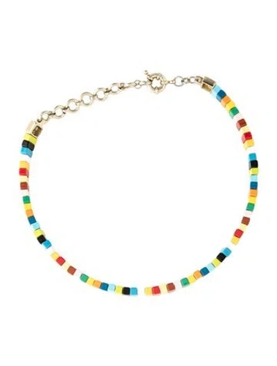Pre-owned Roxanne Assoulin Enamel Choker Necklace, 14.5" In Black/blue/brown