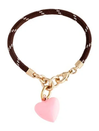 Pre-owned Roxanne Assoulin Enamel Happy Cord Charm Bracelet, 6.75" In Multi