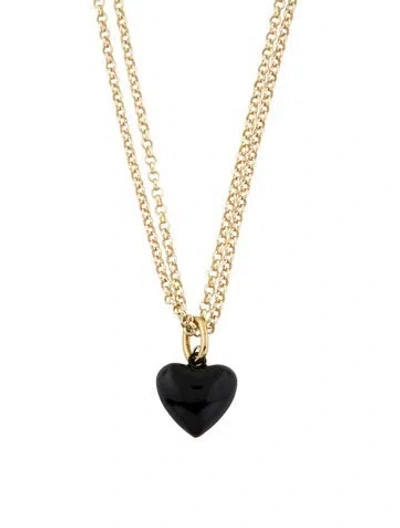 Pre-owned Roxanne Assoulin Enamel Heart Pendant Necklace, 26.5" In Multi