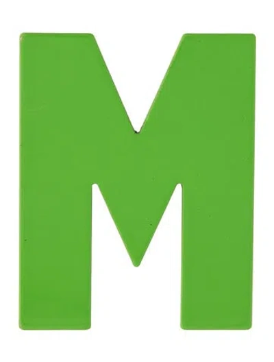 Pre-owned Roxanne Assoulin Enamel 'm' Initial Brooch In Green