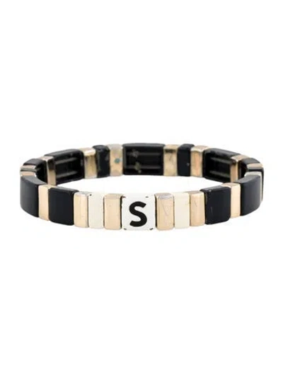 Pre-owned Roxanne Assoulin Enamel Stretch Bead Bracelet, 6.5" In Multi