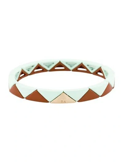 Pre-owned Roxanne Assoulin Enamel Stretch Bead Bracelet, 6.75" In Multi