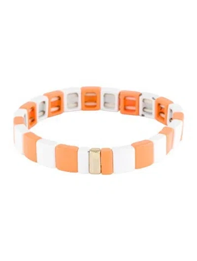 Pre-owned Roxanne Assoulin Enamel Stretch Bead Bracelet, 7" In Multi