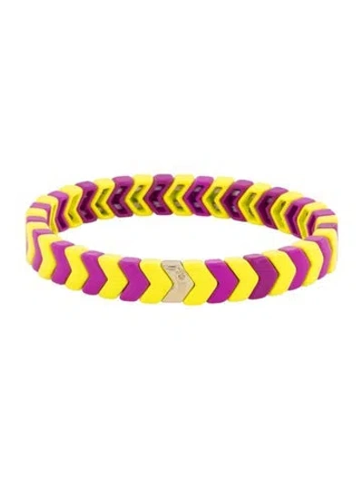 Pre-owned Roxanne Assoulin Enamel Stretch Bracelet, 6.5"