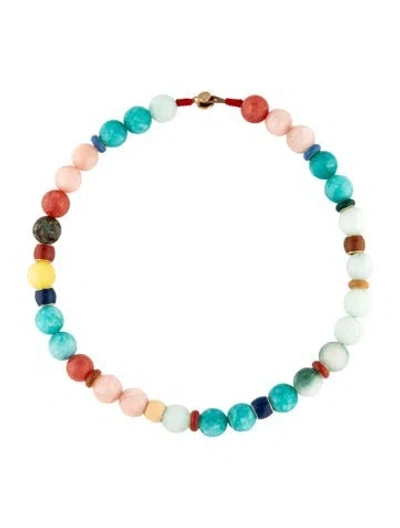 Pre-owned Roxanne Assoulin Enamel The Bright By Nature Beaded Necklace, 17"