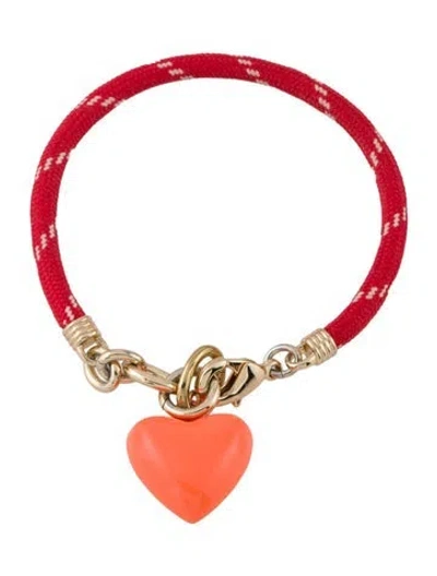Pre-owned Roxanne Assoulin Enamel The Happy Cord Charm Bracelet, 7" In Multi