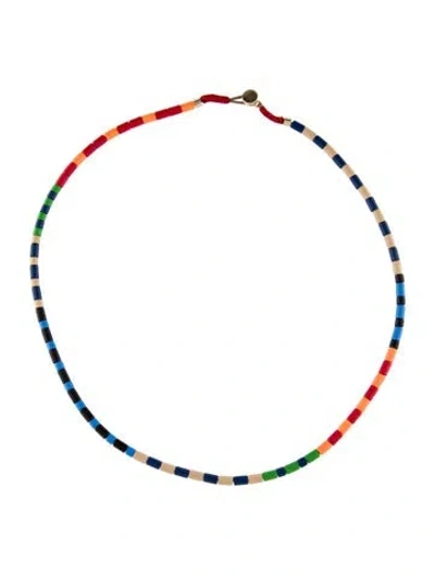 Pre-owned Roxanne Assoulin Enamel U-tube Bead Strand Necklace, 21.5" In Multi
