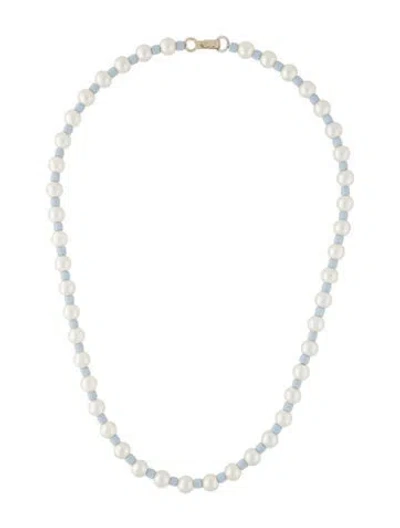 Pre-owned Roxanne Assoulin Faux Pearl & Enamel Pajama Bead Strand Necklace, 21.5" In Multi