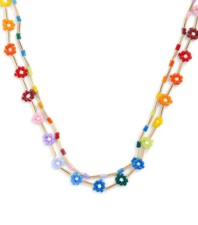 Roxanne Assoulin Flower Patch Duo Necklace In Metallic