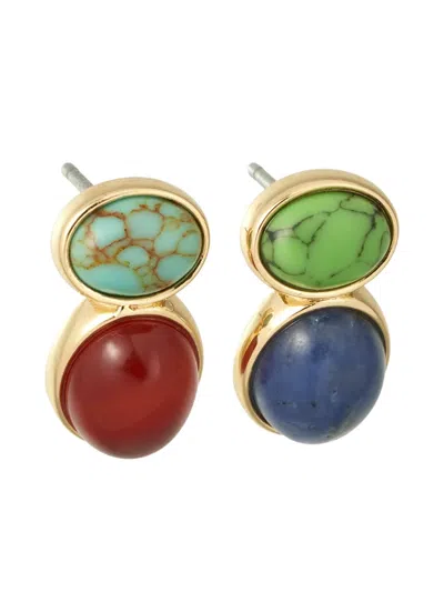 Roxanne Assoulin Gold Semi-precious Stone Earrings In Multi