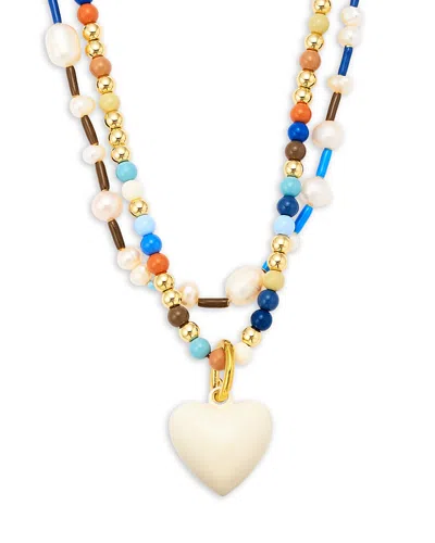 Roxanne Assoulin Happy Baby Bead Duo Necklace, 17 In Metallic