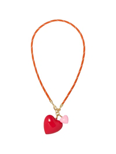 Roxanne Assoulin Happy Cord Heart-pendant Necklace In Gold