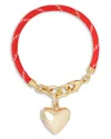 Roxanne Assoulin Happy Cord Puffy Heart Charm Bracelet In Multi