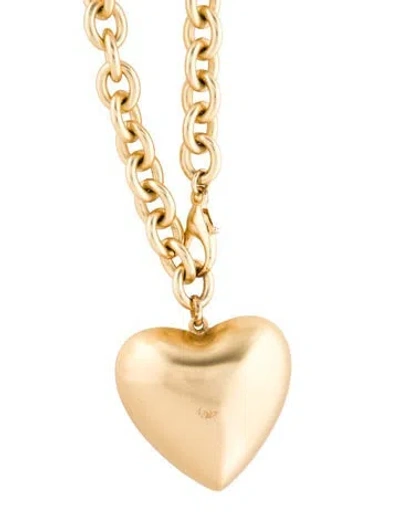 Pre-owned Roxanne Assoulin 'heart And Soul' Long Pendant Chain Necklace, 34.25" In Multi