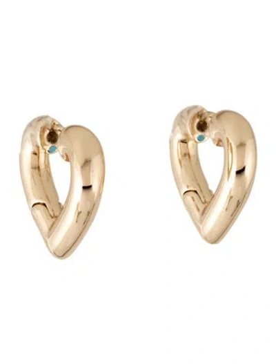 Pre-owned Roxanne Assoulin Heart Hoop Earrings In Multicolor