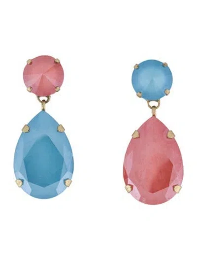 Pre-owned Roxanne Assoulin Hip Hop But Not Earrings In Blue/pink