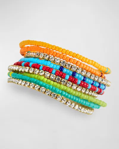 Roxanne Assoulin Just Another Day In Paradise Bracelets, Set Of 9 In Multi