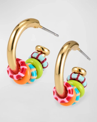 Roxanne Assoulin Just Another Day In Paradise Hoop Earrings In Rainbow