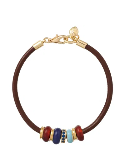 Roxanne Assoulin Leather Bracelet In Brown