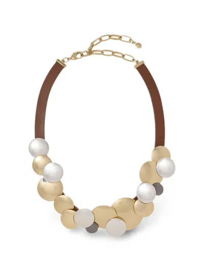 Roxanne Assoulin Lentil Disc Leather Necklace In Multi