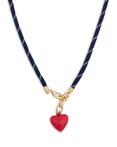 Roxanne Assoulin Long Happy Cord Mini Heart Pendant Necklace, 34 In Black