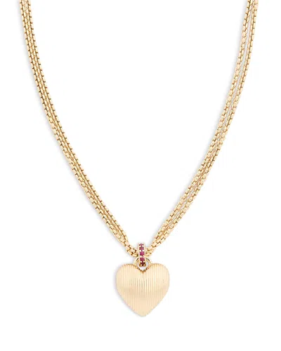 Roxanne Assoulin Mini Florentine Heart Pendant Necklace, 19 In Pink
