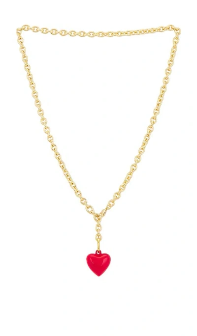 Roxanne Assoulin Mini Happy Heart Necklace In Red