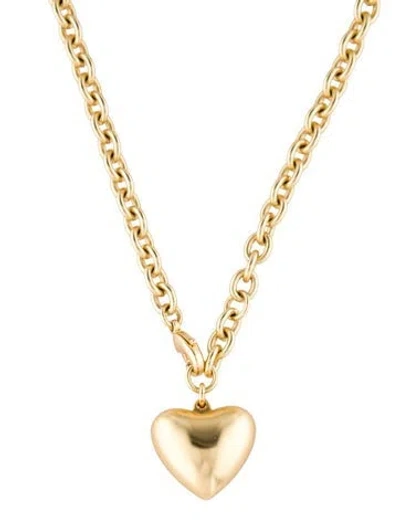 Pre-owned Roxanne Assoulin Mini Puff Heart Charm Necklaace, 19" In Multi