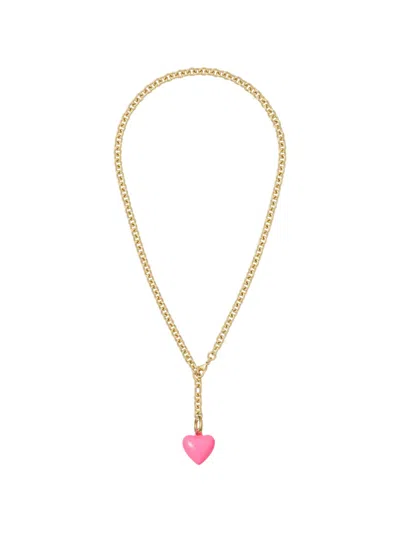 Roxanne Assoulin Mini Puffy Heart Charm Necklace In Gold