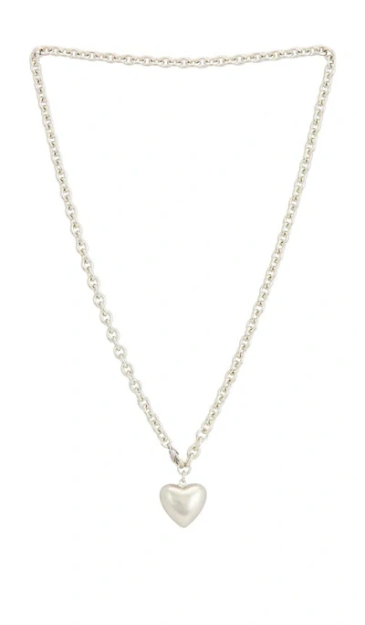 Roxanne Assoulin Mini Puffy Heart Necklace In Silver