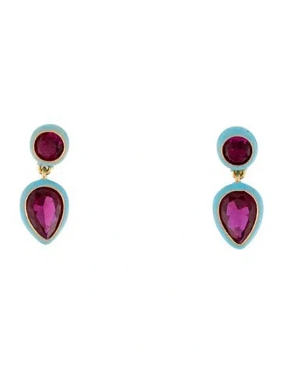 Pre-owned Roxanne Assoulin Mini Splash Tear Drop Earrings In Blue