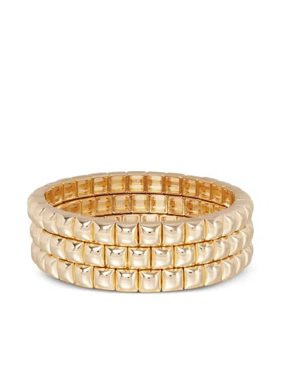 Roxanne Assoulin Mini Square Stud Bracelet In 金色