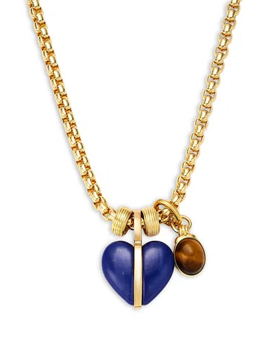 Roxanne Assoulin Mini Stone Heart Charm Pendant Necklace, 27 In Gold