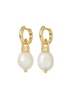 Roxanne Assoulin Pearl Hoop Earrings In Gold