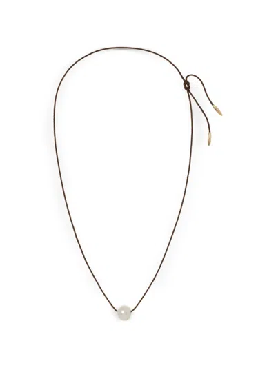 Roxanne Assoulin Pearl Solitaire Necklace In Orange