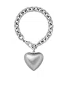 Roxanne Assoulin Puffy Heart Charm Link Bracelet In Silver
