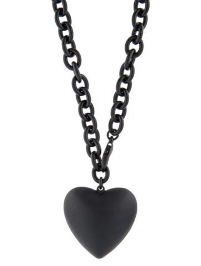 Pre-owned Roxanne Assoulin Puffy Heart Necklace, 34" In Multi