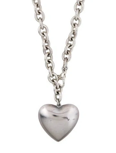 Pre-owned Roxanne Assoulin Puffy Heart Pendant Necklace, 24" In Multi