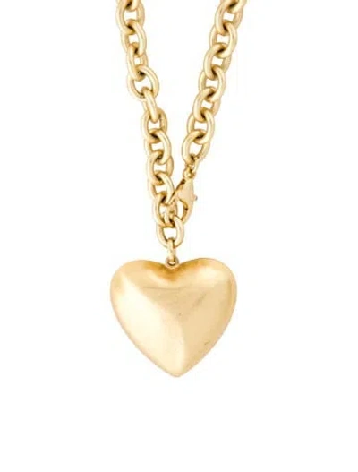Pre-owned Roxanne Assoulin Puffy Heart Pendant Necklace, 34" In Multi