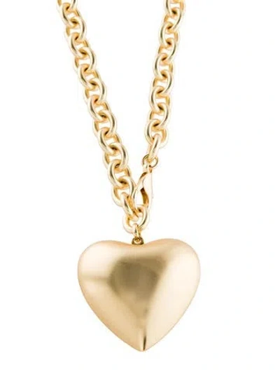 Pre-owned Roxanne Assoulin Puffy Heart Pendant Necklace, 35" In Multi